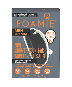Foamie Men Charcoal - Очищающее средство для тела и волос с углем 90 г